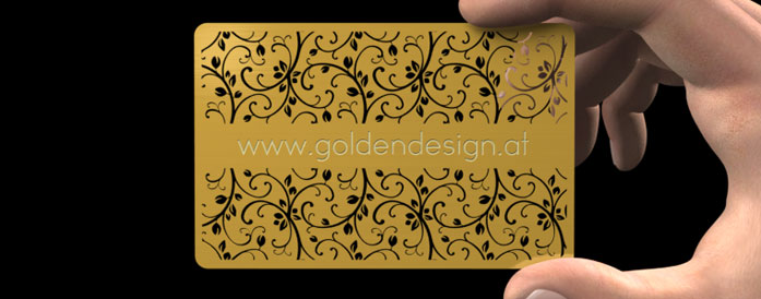 Gold Metal Card, exklusive Businesscard, Visitenkarte aus Metall
