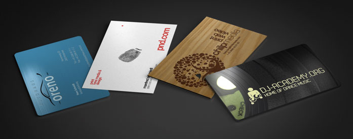 Hochwertige Business Cards aus Papier, Holz, Metall und Vinyl