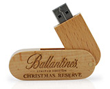 Wooden Swivel USB Stick mit Logo
