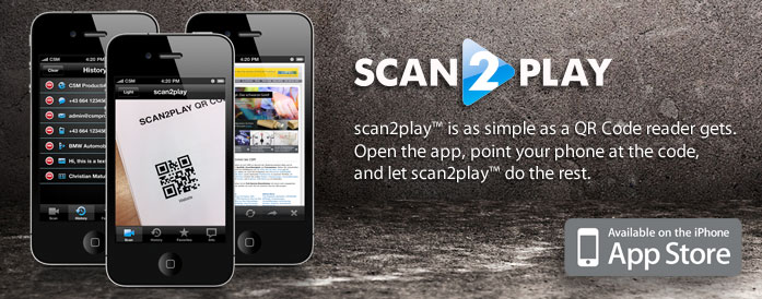 scan2play QR Reader App und Webservice von CSM Production