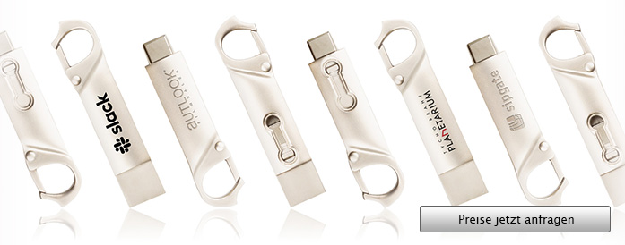 Dual Hook USB Stick mit Logo - Angebot anfordern...