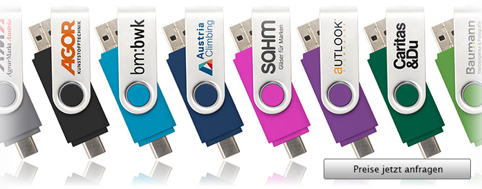 Dual Twister USB Stick mit Logo - Angebot anfordern...
