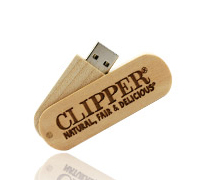 Wooden Swivel USB Stick mit Logo