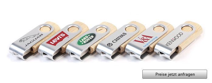 Wooden Twister USB Stick mit Logo - Konfigurator starten und Preise online kalkulieren...