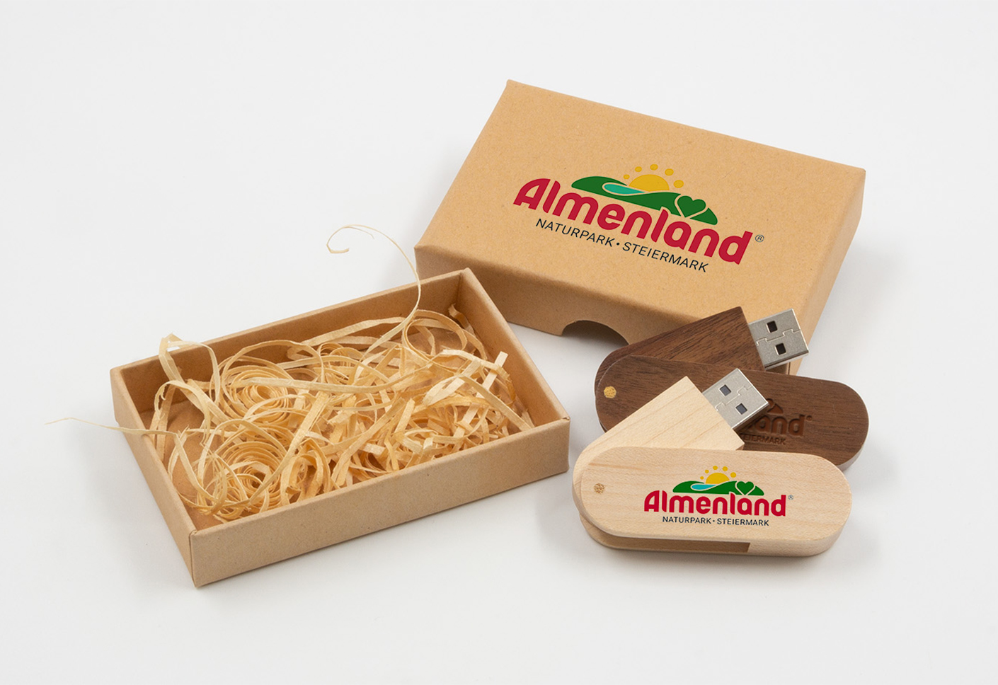 Wooden Swivel USB Stick & Eco Box
